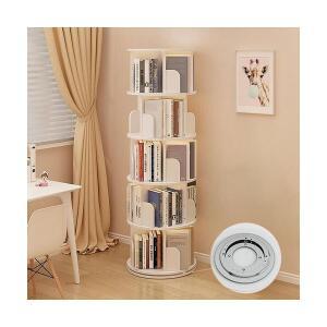 틈새공간활용 360도 원형 회전 5단 책꽂이 코너 다용도 책장