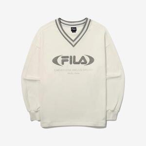 [FILA] 여성 오버핏 브이넥 맨투맨 (FS2POG3151F_SWH)