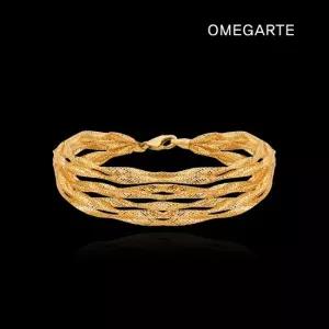 [OMEGARTE]18K 이태리 그란데 골드웨이브 7줄 팔찌