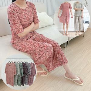 여름꽃무늬 여성실내복 반팔티 여자반바지 집에서입는옷 6색상