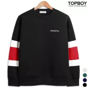 피스풀 네오프렌 배색 오버핏 맨투맨 RE004)