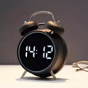 LED 디지털 무소음 자명종 알람 탁상시계 LED 건전지 탁상 해머벨 시끄러운 자명종 책상시계