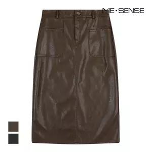 [미센스] 가죽 벨티드 스커트_MB4XSKM309A