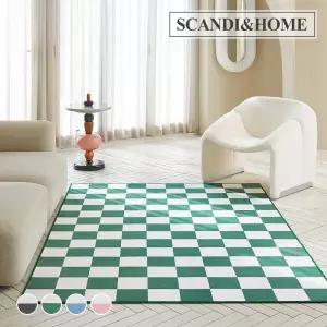 [S급리퍼] 먼지없는 빅 체커보드 단모 러그 사계절 카페트 5size