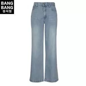 뱅뱅 HC04 봄여름 여성 얇은 루즈 와이드 청바지 착용감좋은 텐 셀 반밴딩 크롭세미와