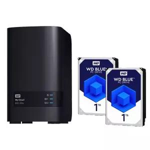 WD MYCLOUD EX2 NASB-2T/듀얼 BAY/BLUE 1TB 기본 장착/안정적 네트워크 저장소/NAS구축/홈서버