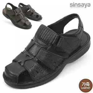 [신사야]가죽 발가락보호 클래식 남성샌들 25S056