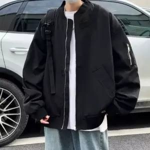 오버핏 라운드넥 블루종 점퍼 캐주얼 남성 아우터 (WFJSM7U)