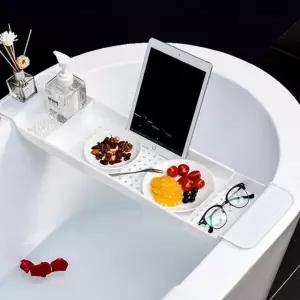 육각타공 논슬립 길이조절 반신욕 욕조트레이 욕실 트레이 (WFJVPHX)