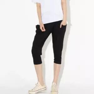 여자7부바지 여성 와이드 빅사이즈 밴딩 팬츠 슬림핏 (WFK33KC)