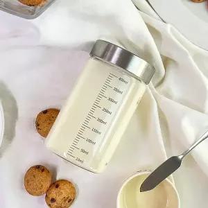 [미르코리아]내열유리 눈금유리병 400ml 스무디 건강주스 공병