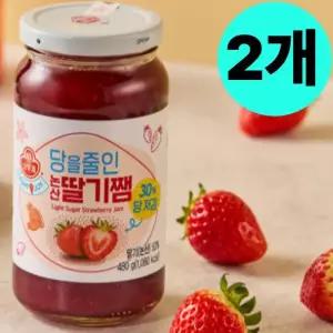 오뚜기 당을줄인 논산 딸기쨈 저당 과일잼 480g X 2개
