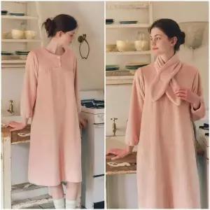 [비너스](정상) 비너스 포근하고 따뜻한 솔리드 극세사 여성 파자마 세트_S VGN4585_S