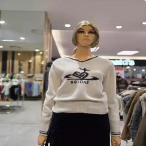 [에고이스트] 메탈 자카드 브이넥 니트  ER4KL-563