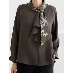 김여사 [빅사이즈](겨울신상)(66-88) 훌린 나염 타이 블라우스 5BL511219