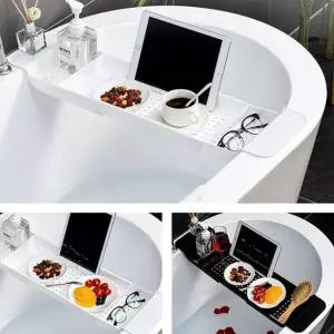 길이조절 욕조 트레이 선반 반신욕 욕실 선반 받침대 욕조트레이거치대 욕조트레이