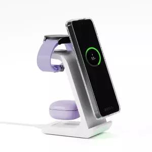 [시크릿] 알로코리아 3in1 프로 갤럭시 아이폰 올인원 고속 무선 충전기 UC320WA