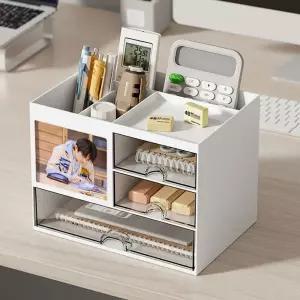 메모지 올인원 데스크 테리어 오거나이저 책상정리함 미니서랍 사무실 책상 꾸미기 정리 수납 용품