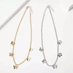 [하프클럽/]여자 포인트 골드 실버 쥬얼리 나비 패션 목걸이 코디