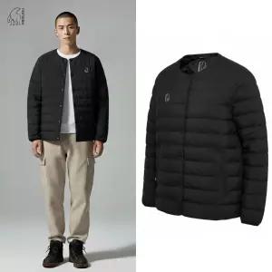 [백화점 출고] 노르디스크 다운 구스 남자 크리스탈 경량 점퍼 아몬드 라이트 블랙 라운드넥 숏 패딩 자켓