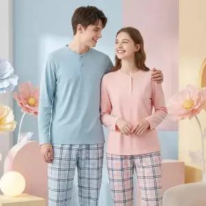 [롯데백화점]비너스 부드러운 피팅감 스판 솔리드 여성 실내복 상하의 세트 (VEVA101W/VEPA101W)