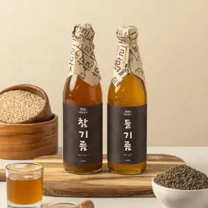 백년본가 저온압착 참기름 350ml+들기름 350ml 세트