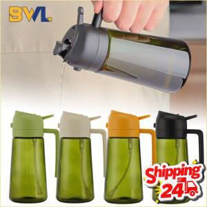 2IN1 검은 도구 디스펜서 바베큐 올리브 주방 요리 스프레이 샐러드 오일 차광 스프레이어 유리 리필