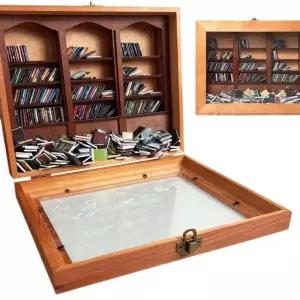 작은 도서관 미니어처 책상 DIY 위 책장 책꽂이 장식 200권 가장자리 책