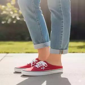 반스 vans 어센틱 뮬 - 레이싱 레드트루 화이트  VN0A54F7JV61