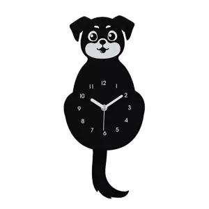 플라이토 무소음 벽시계 블랙독 공부방 건전지 개업용 인테리어 벽시계