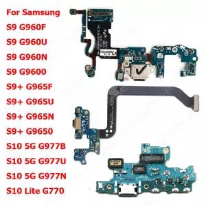 갤럭시 S9 플러스 S9 S10 라이트 5G G960 G965 G977 G770 충전 포트 플레이트 USB 커넥터 플렉스 케이블