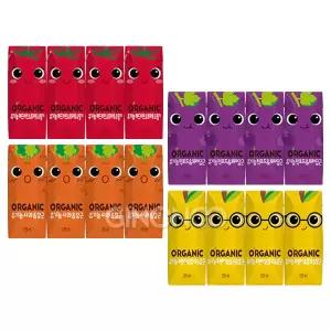 롯데칠성 오가닉 유기농 주스 125ml 4종 (각 4개) 크니쁘니 유산균