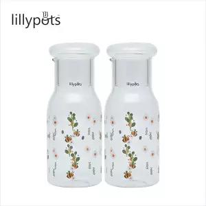 [릴리팟]아기 보리차 유리물병 2개 / 냉장고 보관 물병