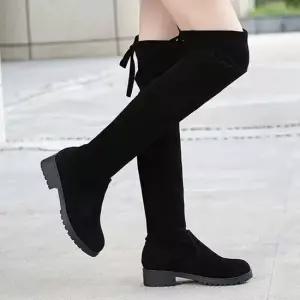 블랙스웨이드 여성 리본스트랩 슬림핏 오버니 니하이 롱부츠 오버니부츠 니하이롱부츠