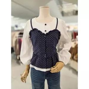 갤러리아 나인스텝 잔꽃 뷔스티에 블라우스(N26NS6107)