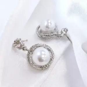 진주 혼주 플레인 드롭 귀걸이 WC8A6CE