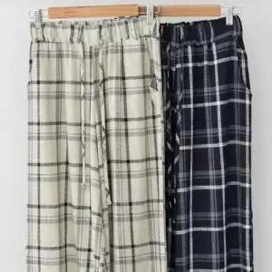 통팬츠 306P588S 마 체크 의류 린넨 빅사이즈 WD44D85