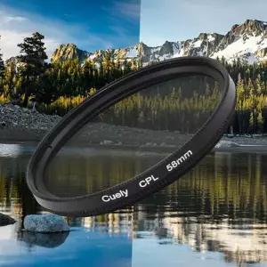 촬영 Cuely CPL 필터 편광 렌즈 DSLR 카메라 캠코더 49mm