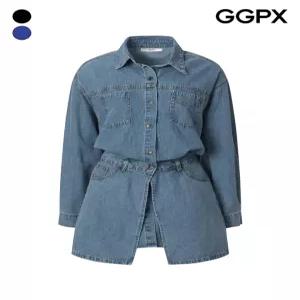 [GGPX]랩 세트 데님 미니 원피스 (GQ1ST012B)