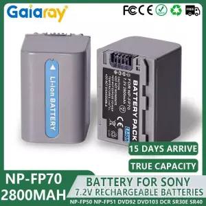 캠코더 NP-FP30 NP-FP60 NP-FP71 NP-FP90 DVD92 DVD103 DCR SR30E 용 2800mAh 고용량 NP-FP70 NP FP70 리튬
