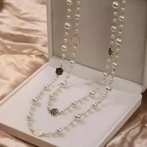 이중목걸이 패션악세서리 롱목걸이 진주이중목걸이-WFISJFM