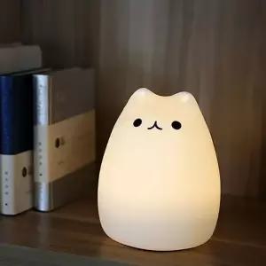 [무료배송] 말랑냥이 무선 실리콘 무드등 페이드 고양이 취침등