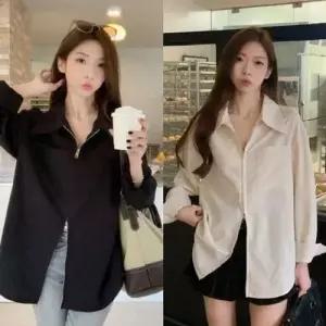 지퍼후드폴로카라 트렌디 톱셔츠 WFK1ZJ5