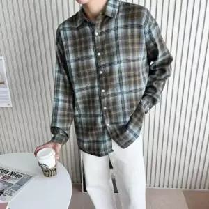 하이틴 남성 이지루즈핏 체크남방 드레스셔츠 WFK239E