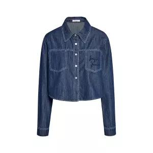 [JJ지고트](센텀시티점)자수 디테일 데님 셔츠 크롭 블라우스 GS3N8BL341