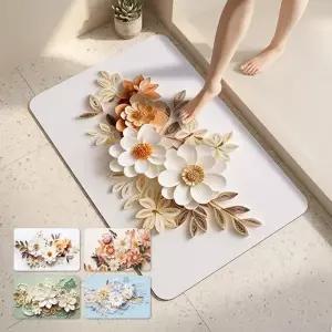 [1+1] 로얄플라워 3D 규조토 발매트 간편세척 논슬립 매트