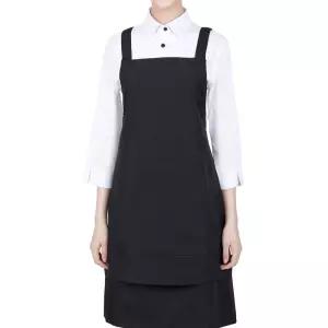 검정 포그니 단추형 랩앞치마 빅사이즈 생활방수 식당 주방 가게 음식점 단체앞치마