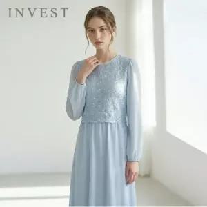 [인베스트] 레이스 배색 플레어 원피스_IN6S1OP3151