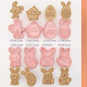 부활절 쿠키 틀 만화 토끼 닭 부활의 날 달걀 페이스트리 베이킹 도구 3D 커팅