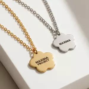 MX KIDS 써지컬스틸 미아방지 목걸이 210K 플라워 유아동 키즈 체인 각인 어린이